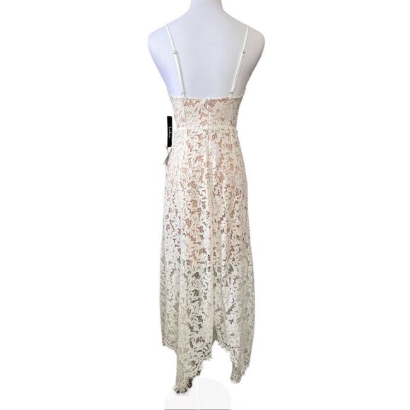 Lulu's One Wish Handkerchief Dress White Lace Midi XS Cruise Wedding Event - Picture 4 of 14